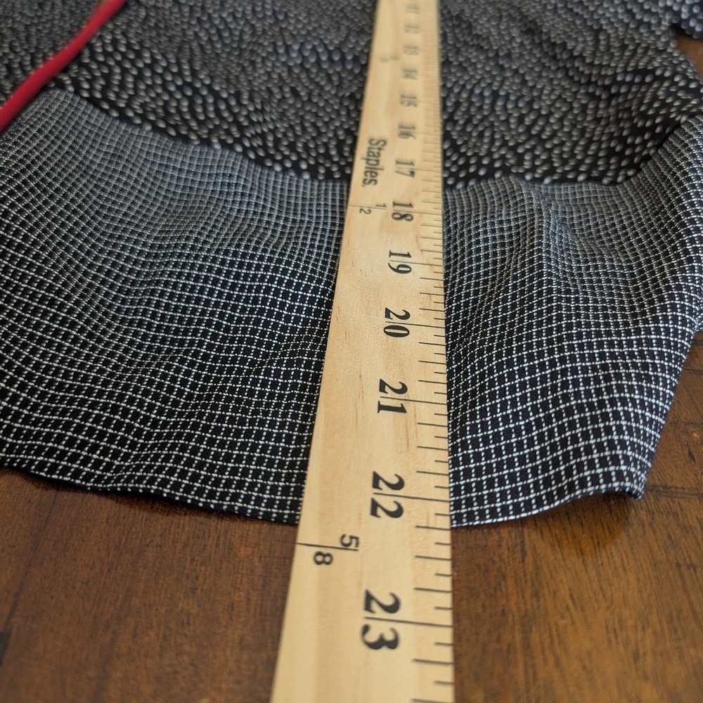 VTG 90's Polka Dot Mixed Print Button Up Blouse Top Art Teacher Black White Red - Picture 7 of 7